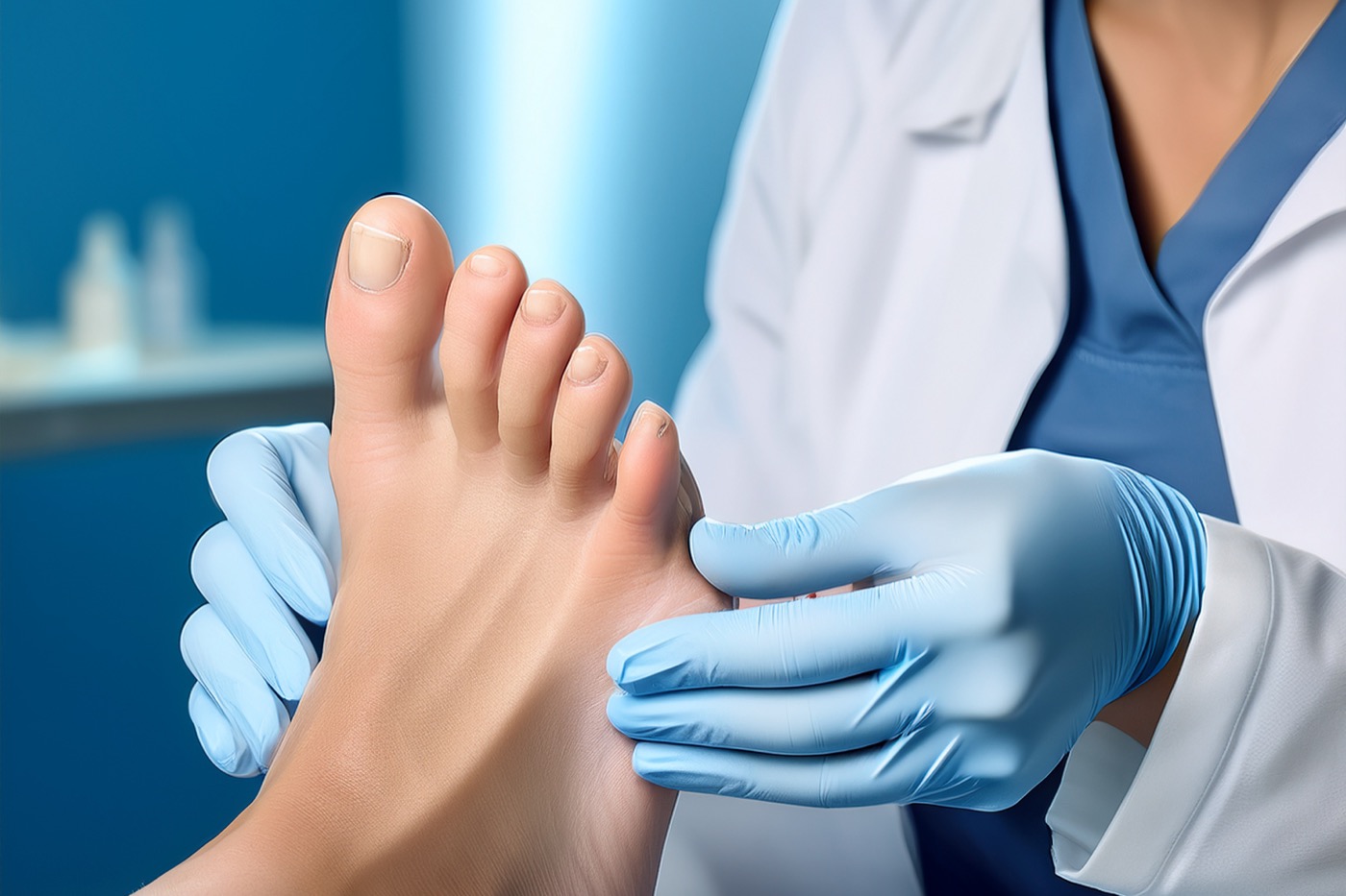 Fußpflegebehandlung mit wohltuender Pflege am Fuß